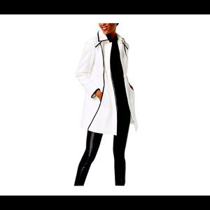 INC 
White Black Coat
Size: L Length: Mid-Length